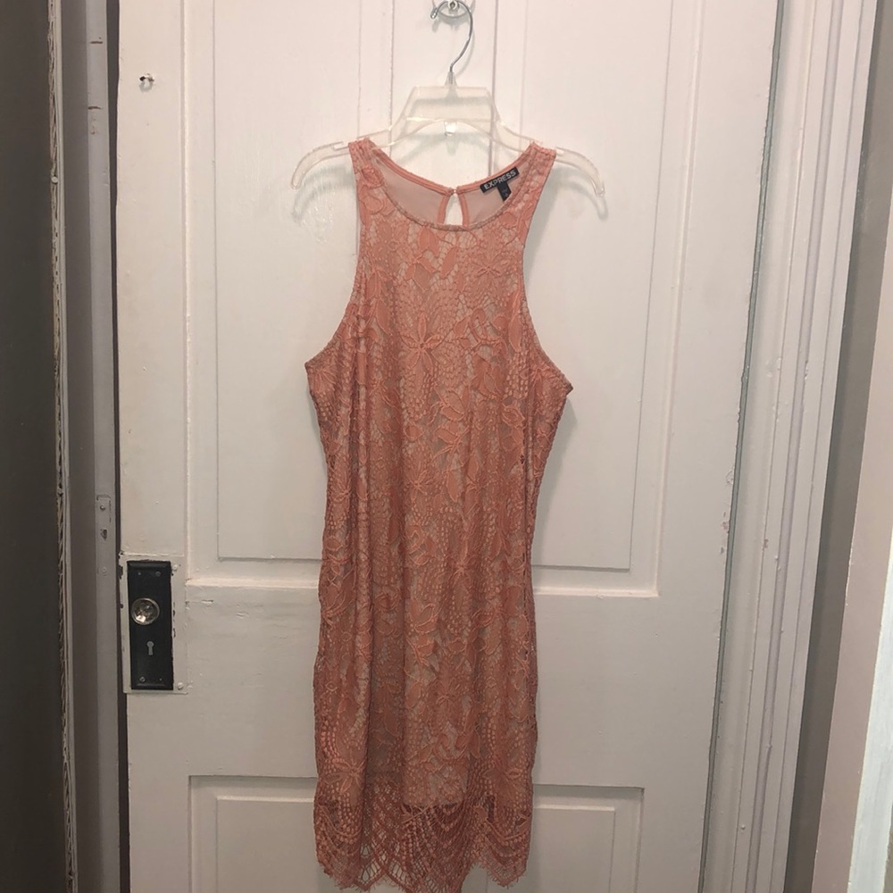 🍑peachy pink Express flapper dress